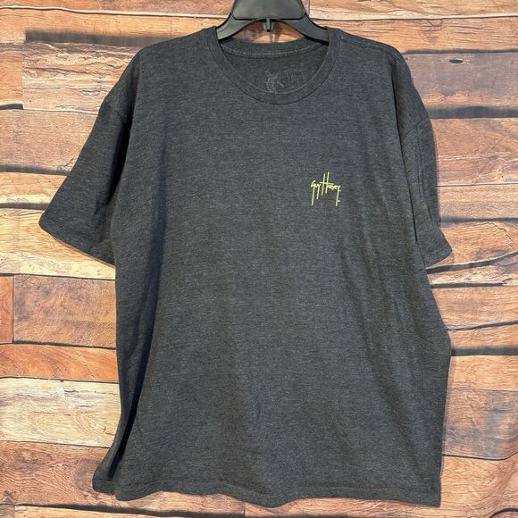 Guy Harvey T-Shirt Men’s 2XL? Gray Deep Sea Fishing SS DS Swordfish Off Shore - Picture 2 of 7